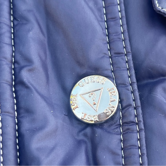 Guess Blue Quilted Puffer Nylon Jacket - Picture 9 of 16